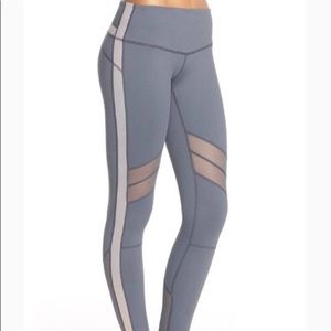 Zella Grey + Shimmer Mesh Panel Moto Leggings - Small